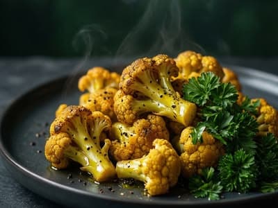 Publicación de OVERNU: Coliflor a la cúrcuma: receta con pimienta negra y aceite de oliva